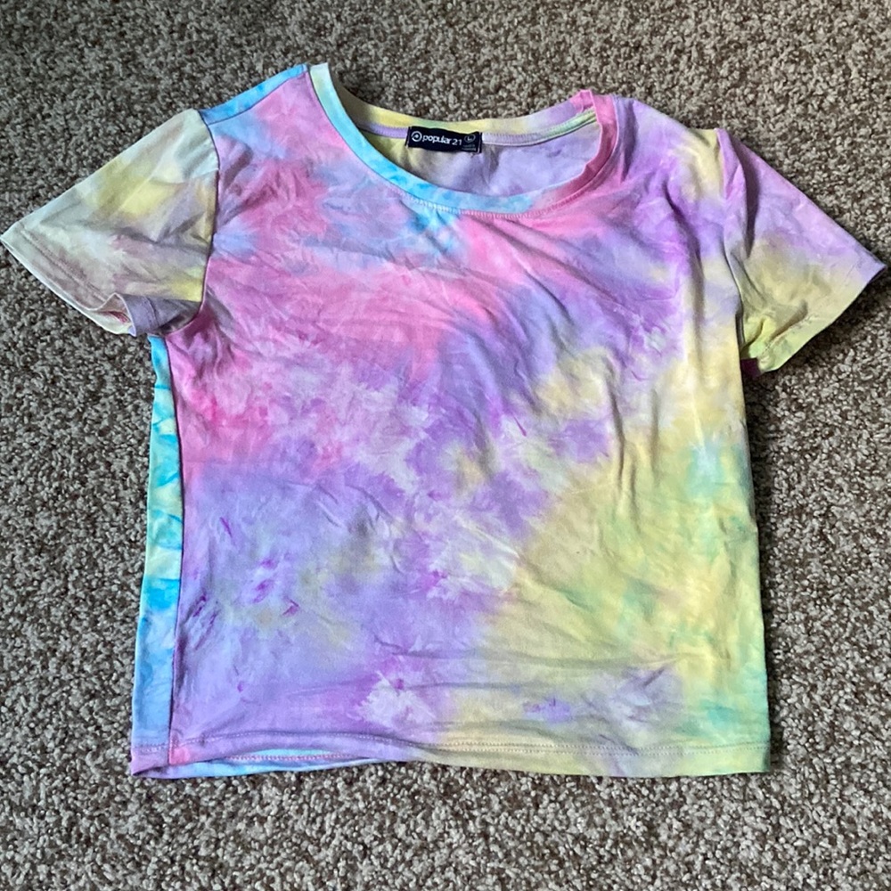 Popular 21 Tie-Dye cropped tee, size L
